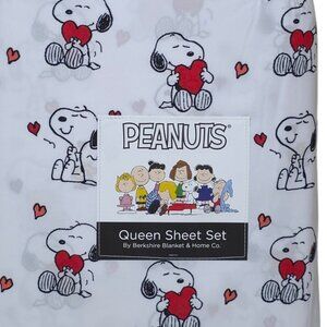 Peanuts Snoopy Love Hearts QUEEN Size Sheet Set   Woodstock Romantic Hearts